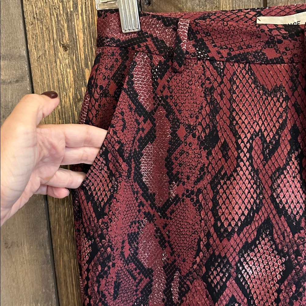 NWT L’Agence Red Snake Print High Waist Trousers | Ludivine Pants Size 2 - Picture 5 of 12